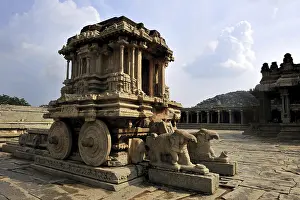 Stone Chariot Vithala Temple Hampi Karnataka India Asia October 2010