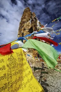 The Stone Couple and prayer flags