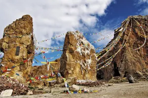 The Stone Couple and prayer flags
