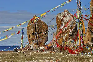 The Stone Couple and prayer flags