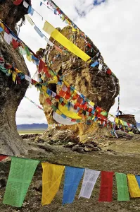 The Stone Couple and prayer flags