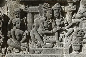 Stone relief, Hindu temple complex Prambanan
