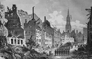 The stone street in Strasbourg after the surrender