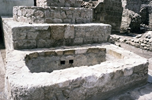 Stone trough in the castle of Aqaba, Mamluk Castle, Aqaba, Jordan, Crusader fortress in 1998, Asia