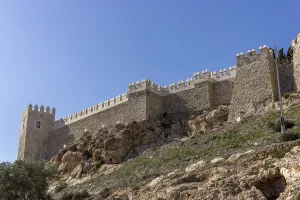 Stone-walled Moorish palace Primer Recinto de la Alcazaba de Almeria from the 10th century