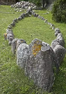Stones set in the layout of a ship