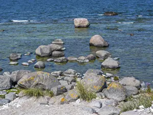 Stones on the shore of the island of Stora grundet on the northern tip of the Swedish island of Oland