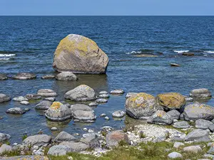Stones on the shore of the island of Stora grundet on the northern tip of the Swedish island of Oland