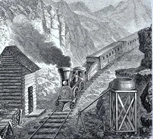 A stop on the Pacifi c Railway in the Rocky Mountains in 1880