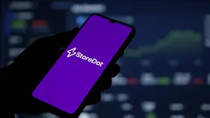 storedot logo is displayed on smartphone