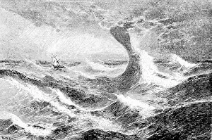 Storm Trombe at sea, open sea, meteorology