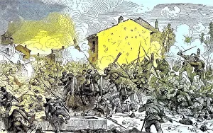 The storming of St. Privat by the Guard and the Saxons on the evening of 18 August 1870 in the Franco-Prussian War