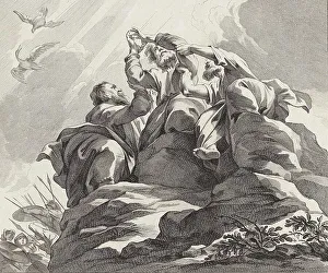 Story of the Prophet Moses, Moses is taken in his arms by Aaron and Hur