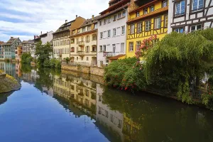 Strasbourg la Petite France in Alsace half timbered houses