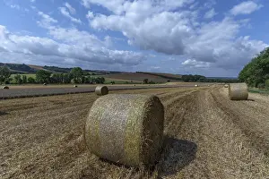 Straw bales in a field, Thuringia, Germany