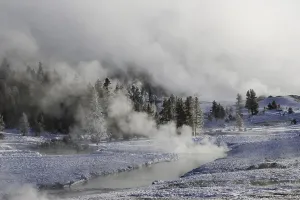 Stream rising, geothermal activity