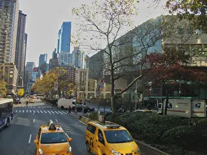 Street in new york with yellow caps