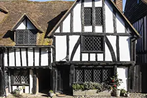 Street with old half-timbered houses in Rye