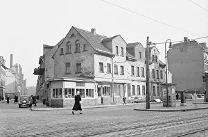 Street scene, 1957, Stoetteritzer Strasse/Muehlstrasse