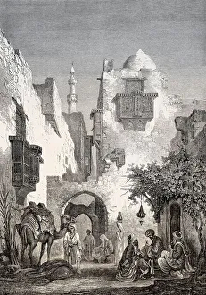 Street scene in Cairo, Egypt, 1863, Africa