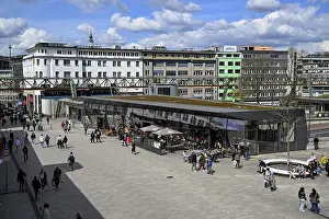 Street scene in the city centre of Wuppertal