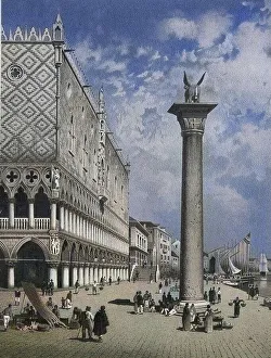 Street scene at the Doge's Palace in Venice