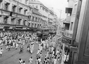 A street scene of Kalbadevi, Mumbai, 1942, India, Asia