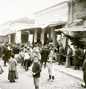Street scene in Larissa, 1890, Greece
