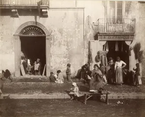 Street scene in Naples around 1870