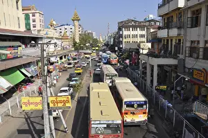 Street scene in yangon, burma