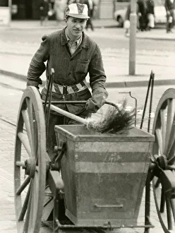 Street sweepers, historical photograph