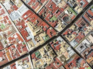 Streets and rooftops in the town of Cadiz