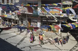 Category Buddhism Prints: Streetscape in the bazar area of Leh
