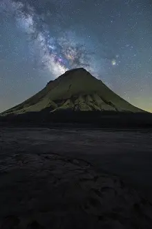 Framed Print : A striking view of an Icelandic mountain silhouetted against the vibrant Milky Way The serene night captures the magic Framed Print : A striking view of an Icelandic mountain silhouetted against the vibrant Milky Way The serene night captures the magic