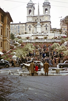 Strollers on the Spanish Steps, Rome, Italy 1957