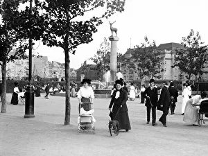 Strolling in the park near Innsbrucker Platz sqare