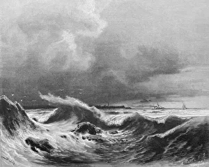 Strong surf on the Baltic Sea coast
