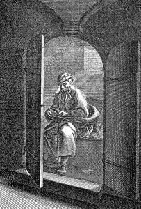 Student sitting on toilet, Loco secreto