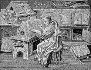 Study of a scholar in the 15th century