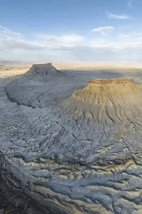 Stunning aerial view of Caineville Mesa
