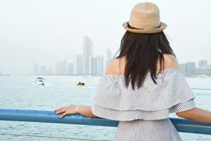 Against the stunning backdrop of Abu Dhabis skyline