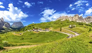 Category Mountain Landscapes Prints: Stunning landscape of gardena pass in the italian dolomites