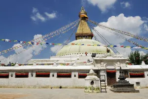 Stupa with prayer flags, Boudhanath