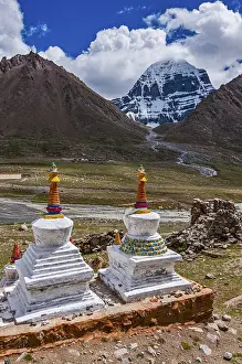Stupas on the Kailash Kora before Mount Kailash