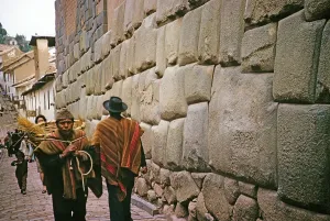 Subtitle: Inca palace wall, Cuzco, Peru, South America 1962, South America