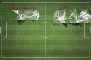 Sudan vs Iraq Soccer Match, national colors