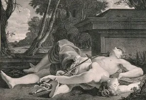 The suicide of Pyramus and Thisbe