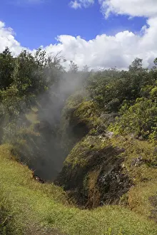 Sulfur fumaroles in the Volcanoes National Park