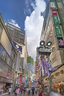 Summer blue sky on Shibuya Center Gai Street which literally means Shibuya Central District