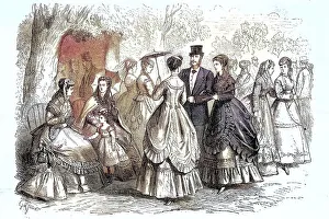 Summer fashion in 1869 in Paris